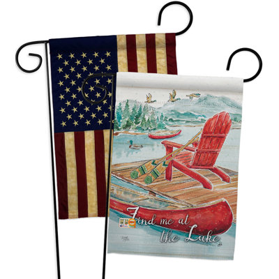 Drapeau de jardin 19 po x 13 po Find Me At The Lake