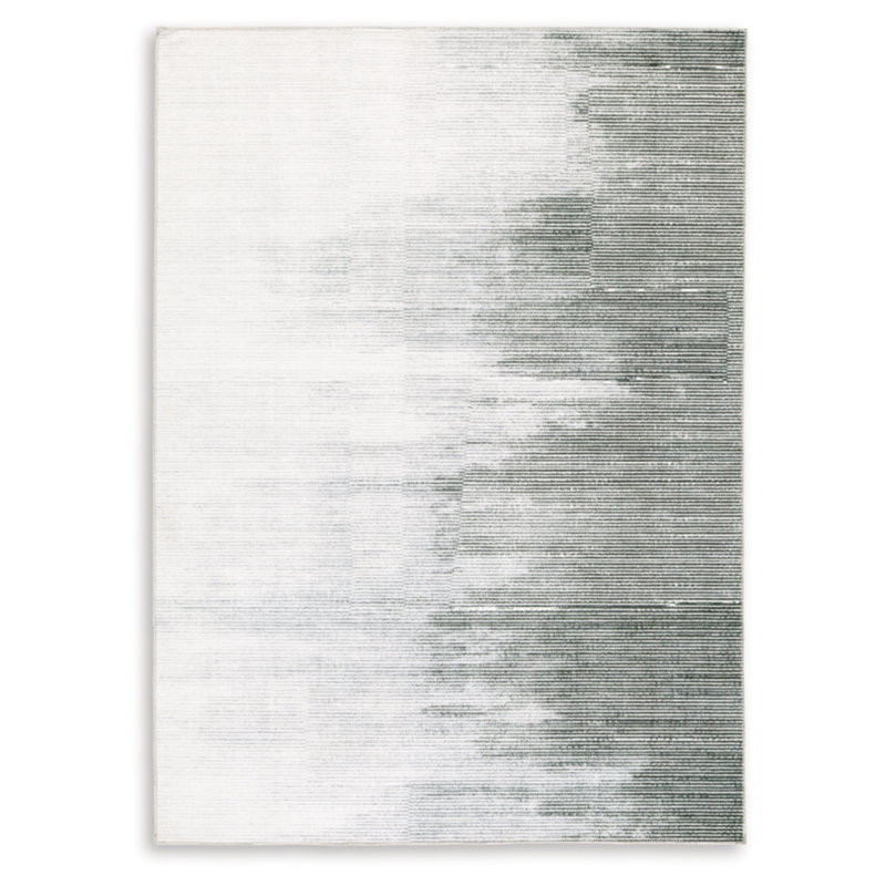 8' x 10' Black and White Abstract Washable Rug