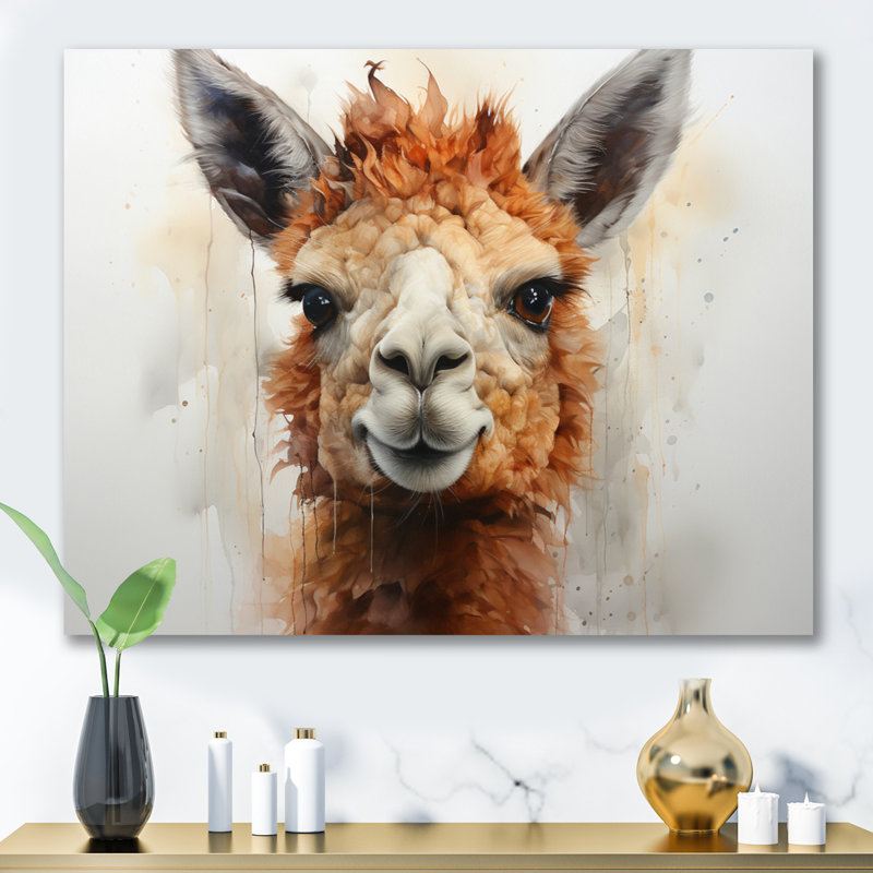 Alpaga Curious Alpaca - imprimé, H 12 po x l 20 po x P 1 po, Toile tendue