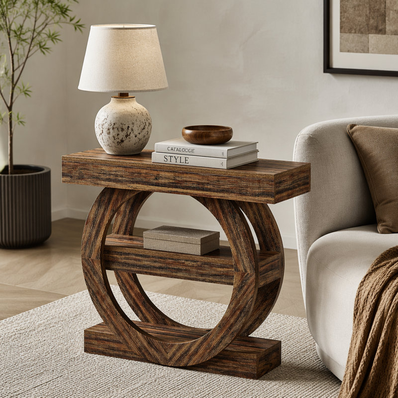 Console de 105 cm (41,3 po), table d'entrée à 3 niveaux avec tablettes de rangement