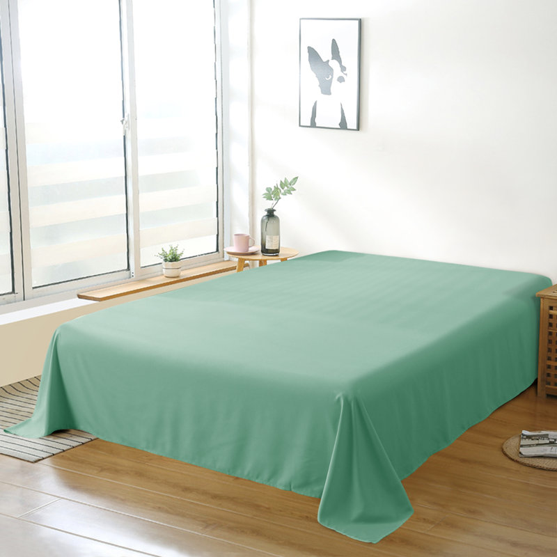 Drap plat en microfibre , Drap plat pour très grand lit californien, Bleu-vert