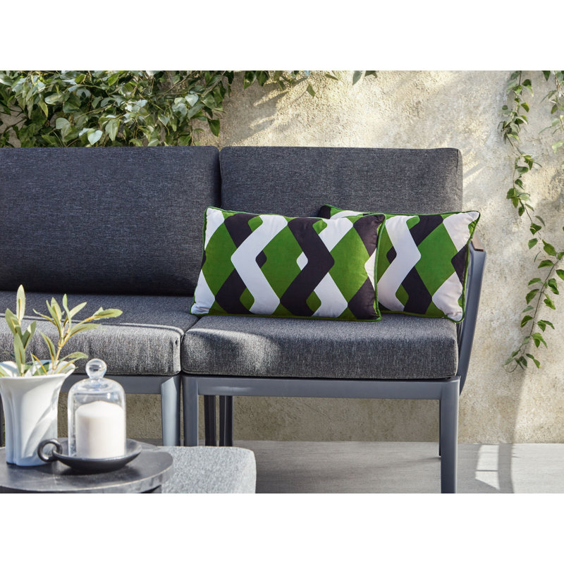 Set of 2 Outdoor Cushions SWAY Geometric Pattern Multicolour, Rectangle 30cmH x 50cmW