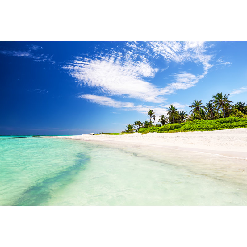 White Sandy Beach by Preto_perola - Wrapped Canvas Print, 30cm H x 46cm W x 3.8cm D