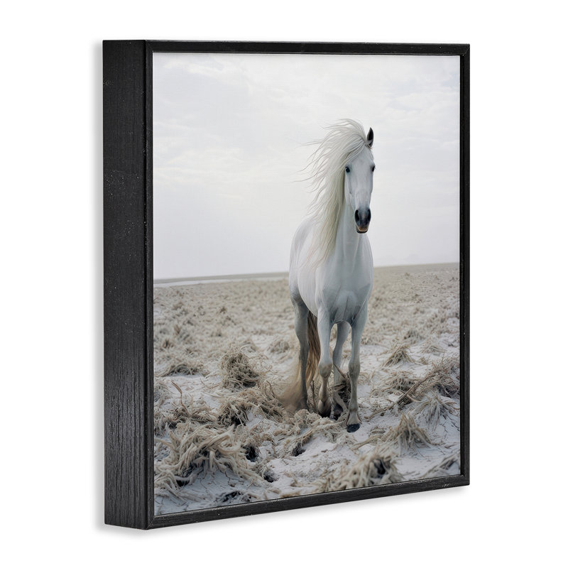 Reproduction d'art giclée encadrée par un vent de plage par Ray Powers, H 12 po x l 12 po, Giclée encadrée noir minuit