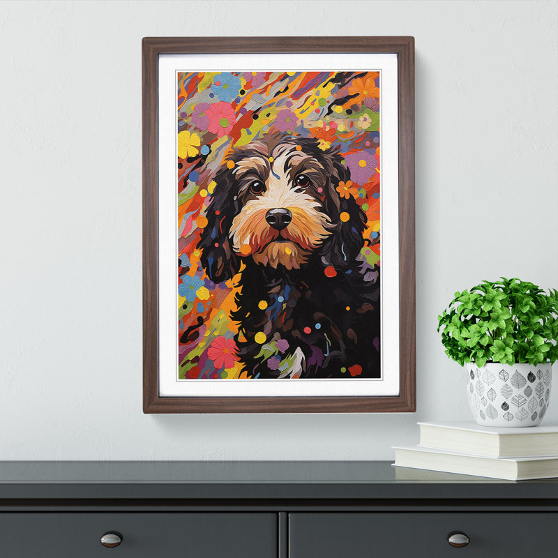 Single Picture Frame Print on Wood, Walnut Framed, 64cm H x 46cm W