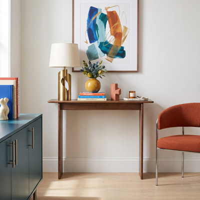 Fjord 39.4"W Solid Oak Modern Slim Entryway‌ Console Table