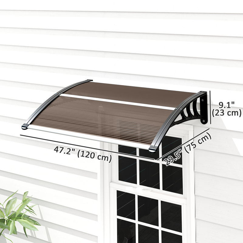 Auvent pour fenêtre, auvent de couverture en polycarbonate, brun, Brun