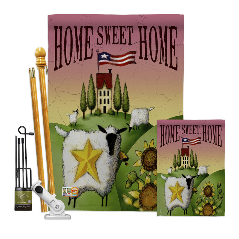 Double Sided 40'' H x 28'' W Polyester Flag Set