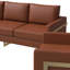 Ensemble de canapé 3 pièces rembourré en cuir avec base en acier inoxydable doré Collection Celaeno-2079329053