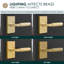 Mega Handles Ellis Dummy Poignées de porte - Paquet de 2 poignées de porte, poignée anti-rotation pour porte d'entrée / garde-robe et portes françaises - Laiton satiné-131560061-131560063-131560067