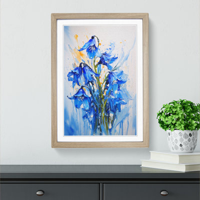 Bluebell Flower Action Painting No.2 - Framed Print