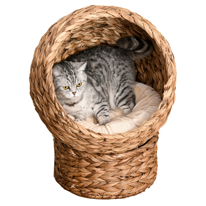 Lit rond pour chat Esperanza, H 24 po x l 16,5 po x P 17 po, Marron clair