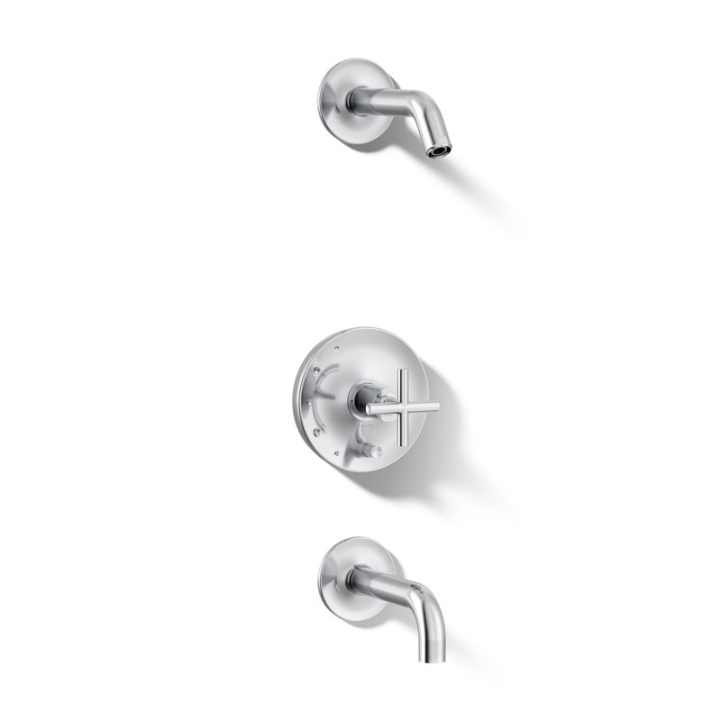 Robinet de douche Purist, Chrome poli, Croix