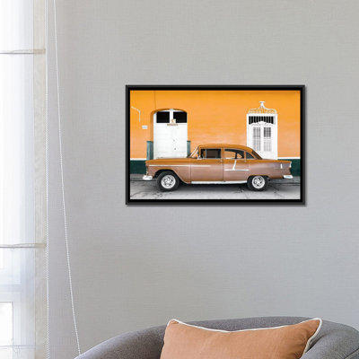 « cuba fuerte collection-old orange voiture » par philippe hugonnard,, reproduction d’impression sur toile tendue
