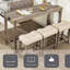 4-Piece Bar Table Set, Dining Bar Table and 3 Padded Stools-387647208