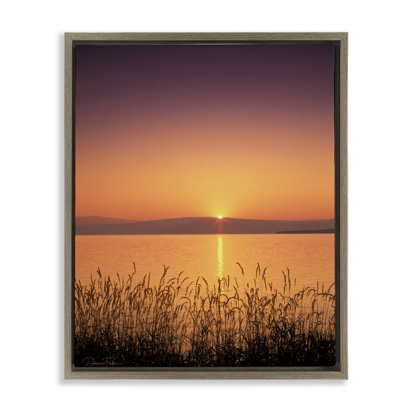 "Deep Orange Sunset", art mural sur toile flottante par Dennis Frates, Cadre flottant orme Montalcino, H 31 po x l 25 po