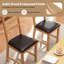 Ensemble de 2 chaises de salle à manger avec dossier creux, siège rembourré, pieds en bois d'hévéa-577361033