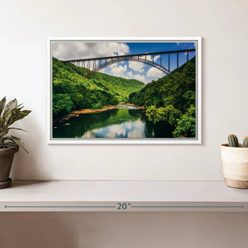 Pont New River Gorge, Cadre flottant blanc, 13 po x 9 po