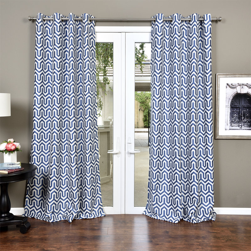 Dighton Room Darkening Curtain Single Panel, Blue