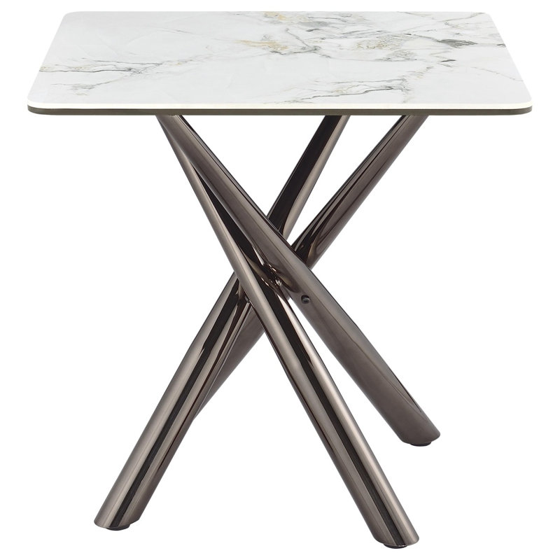 Table de bout Newport Mirage White, 22.49" H x 23.49" W x 23.49" D