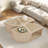 4 Pieces Round To Square Block Modular Coffee Table With Natural Rattan And 2 Tiers