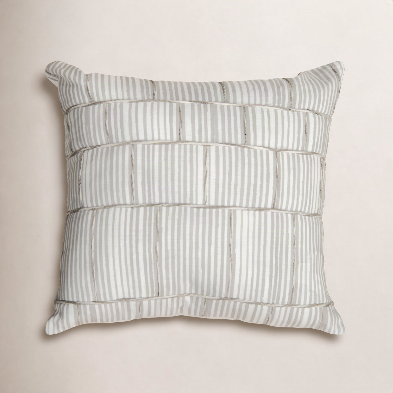 Hendricks 20" x 20" Embroidered Throw Pillow, Ivory