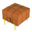 22 pouces en cuir rayé pour entrée - Pet - Banc de rangement orange avec pieds dorés en acier inoxydable orange, séduisant-2055975010