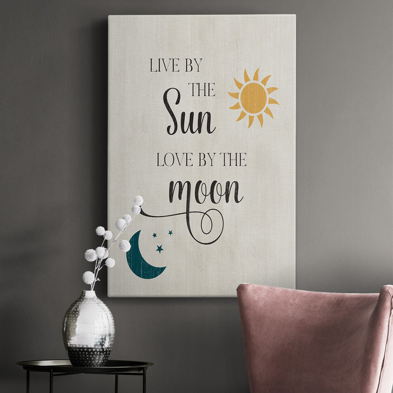 Toile tendue avec châssis Sun and Moon, H 18 po x l 12 po x P 1 po