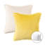 Coussin décoratif en velours bicolore avec garniture de pompons-2089639533-2145083429