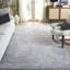 Tapis gris / argent en laine, viscose et coton tissé à la main Ulis-1026988700
