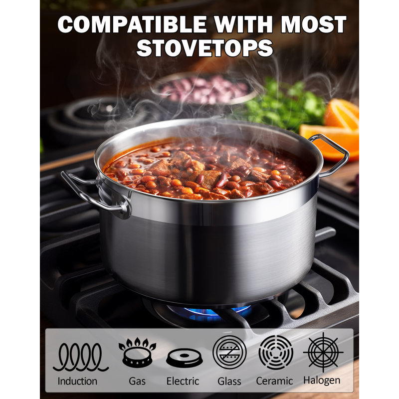 Professional 8-Piece Stainless Steel Cookware Set with Lids