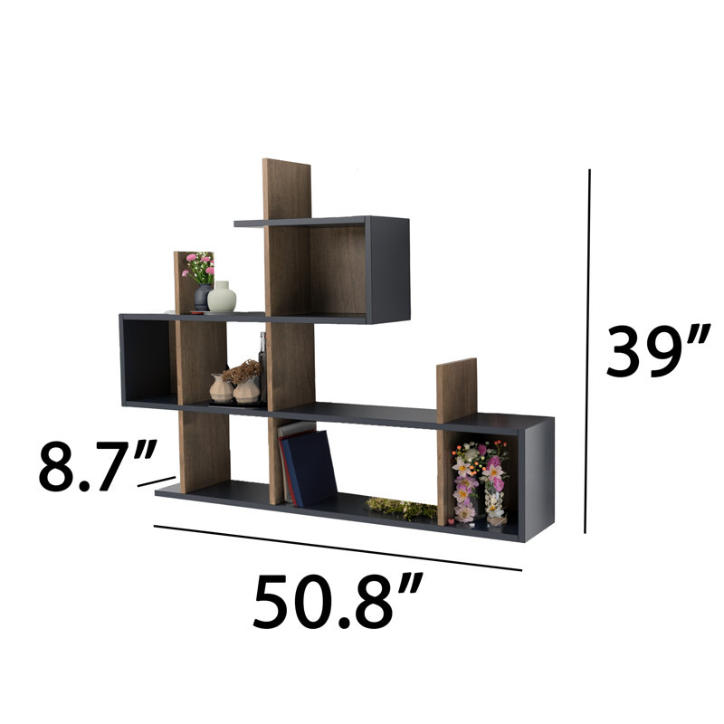 Floating Shelf, Brown/Black