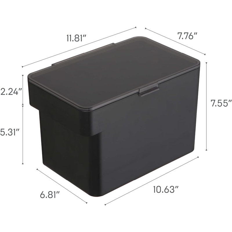Black Airtight Plastic Pet Food Storage Container, Medium 1.6 Gallons