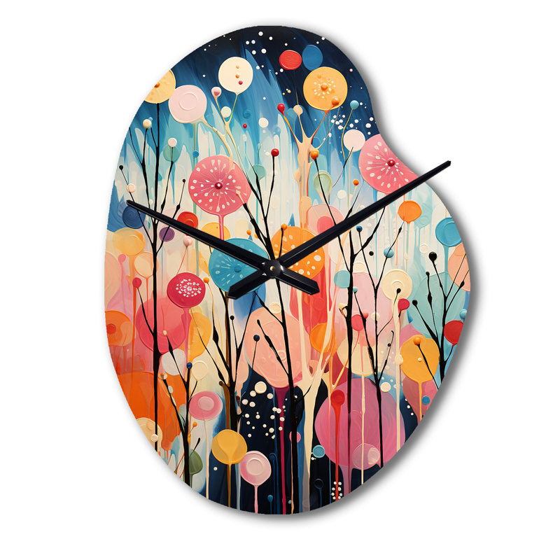 Horloge murale Falona colorée Mid Century, Petit