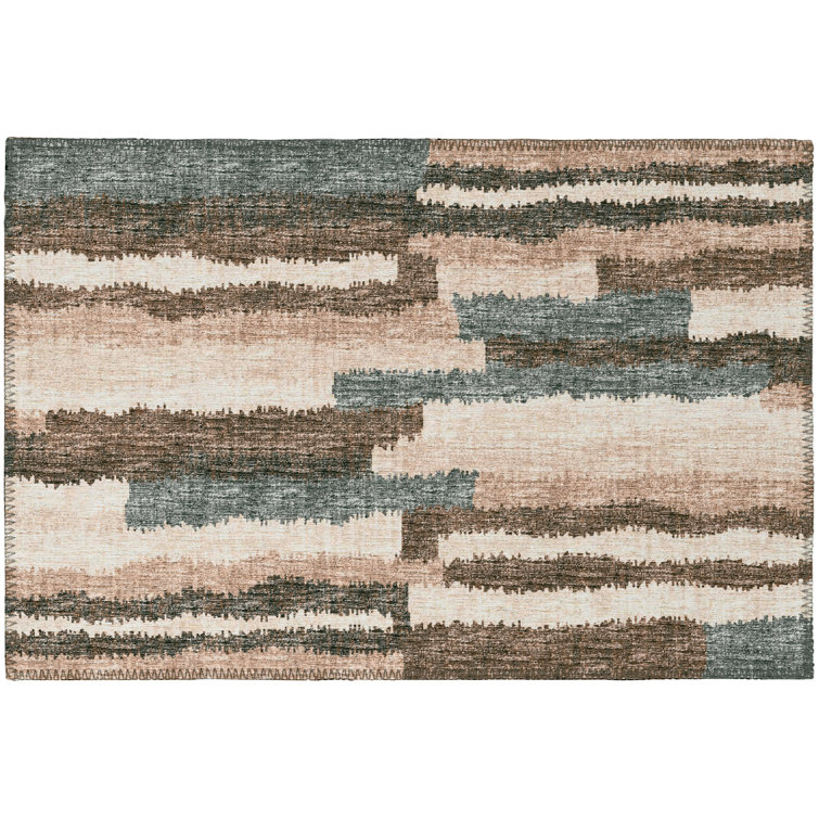 Tapis abstrait brun / beige Aramide