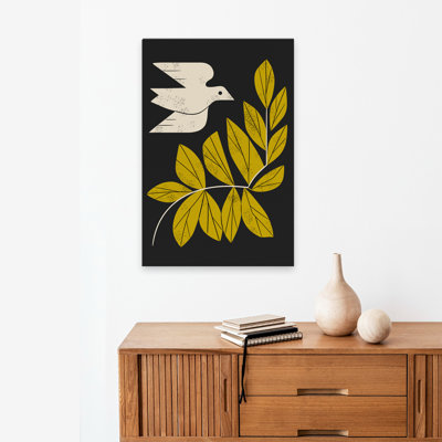 Colombe et branche - art floral, nature morte, animaux, oiseaux