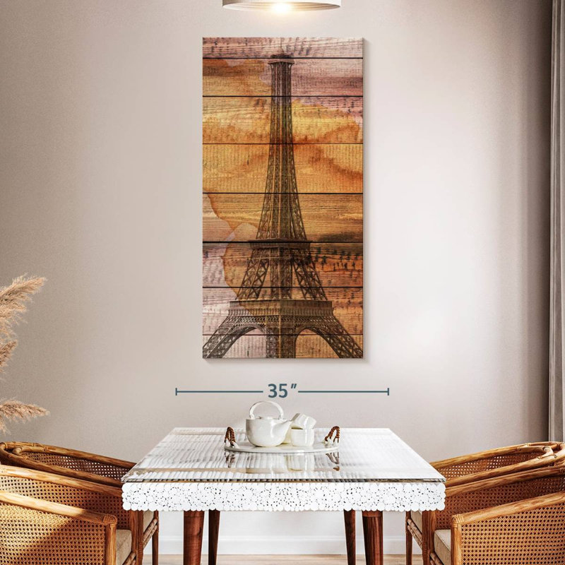 Wooden Eiffel Tower, 54" H x 27" W