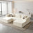Boneless 106" U-Shaped Sectional Sofa, Ultra-Cozy Cloud Couch Deep Seating Sectional with Ottomans | Perfect for Living Rooms-1013756555-1015883793