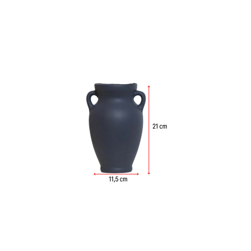 Vase en céramique élégant, couleur anthracite, 4,5 x 4,5 x 8,3 pouces | 100% céramique de haute qualité, parfaite pour la décoration intérieure et les arrangements floraux | Centre de table élégant pour le salon, la chambre à coucher et les espaces de bureau