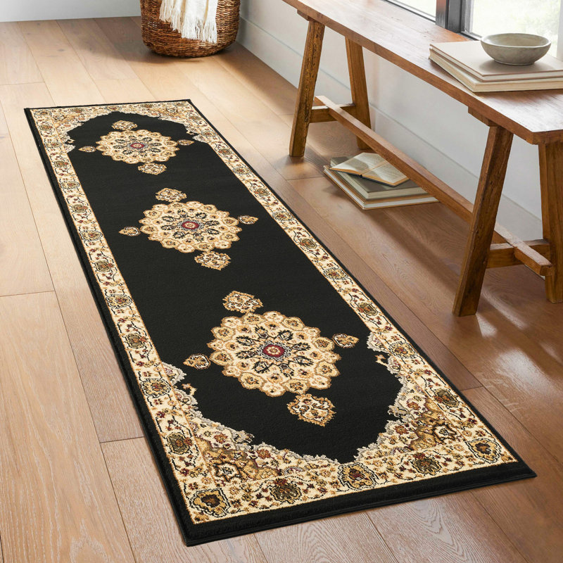Classic Area Rug, Black, Runner 2'7" x 7'3"