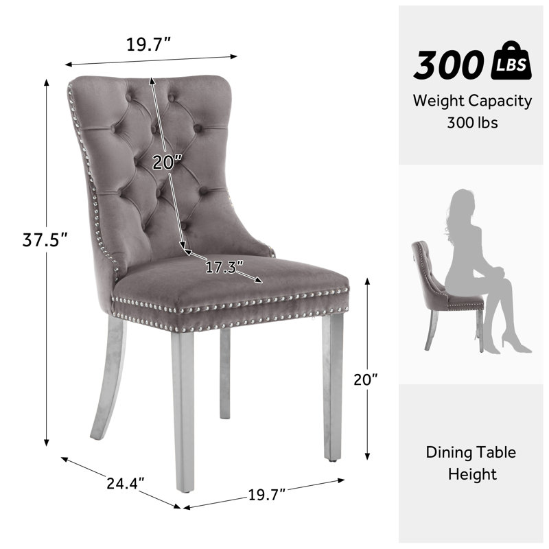 Chaise de salle à manger Kenta, Argent gris, Ivoire