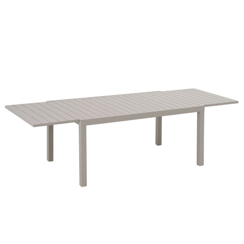Outdoor Aluminum Extended Table, Flaxen Top/Flaxen Base