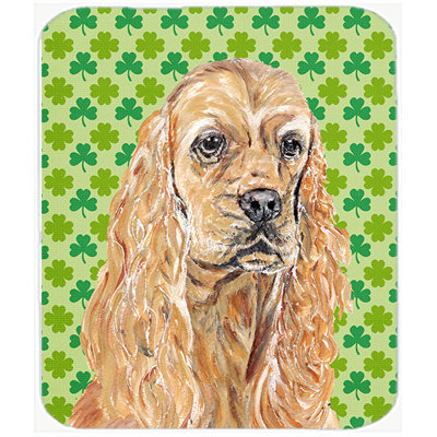 The Holiday Aisle Cocker Spaniel St Patrick's Irish Glass Cutting Board