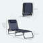 Ensemble de 2 chaises longues pliantes, chaise longue de bronzage, chaise longue d'extérieur avec dossier inclinable, coussin, siège en filet respirant et siège élastique pour la plage