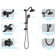 Complete Rainfall Shower System With Rough In-Valve And Slide Bar