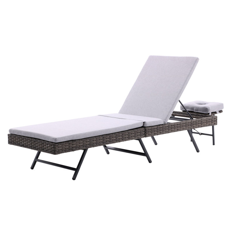 Chaise longue d'extérieur Kaityn, Gris clair