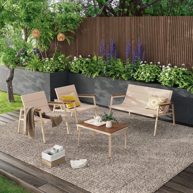 4 Piece Patio Furniture Set, Outdoor Conversation Set