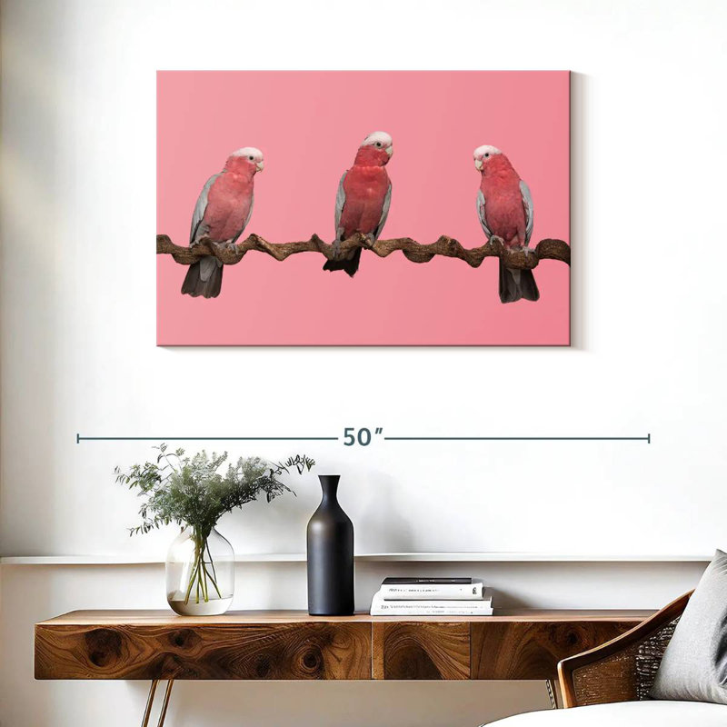 Trois oiseaux, H 24 po x l 36 po