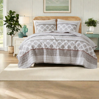 Ensemble de literie en coton matelassé réversible