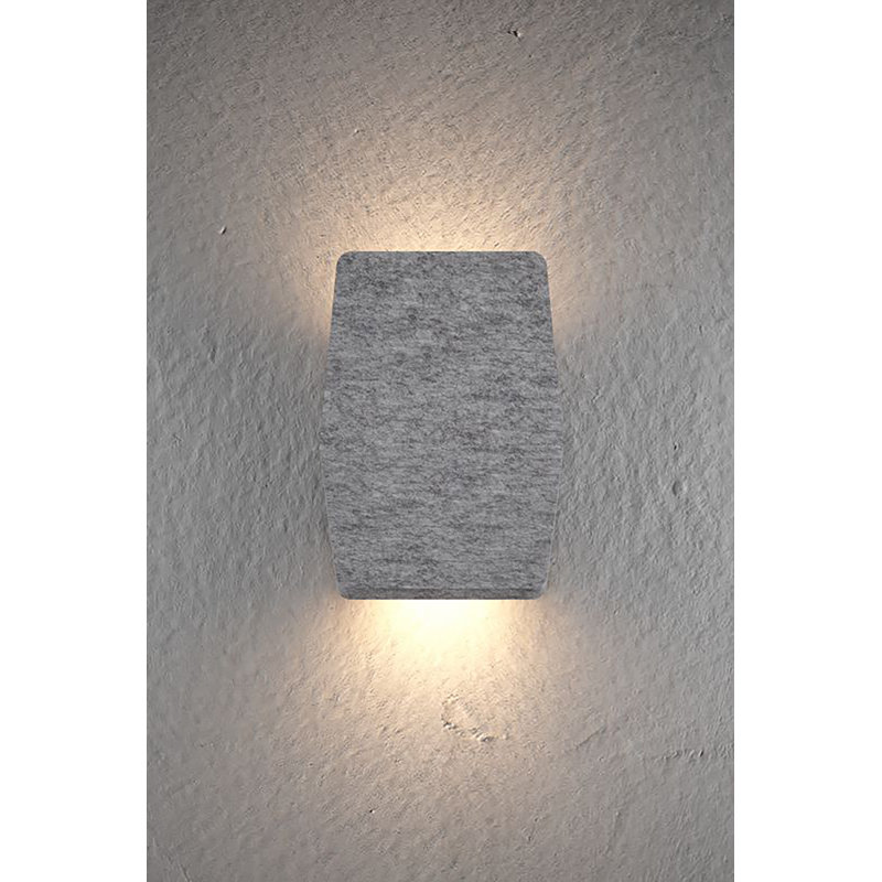 Hush LED Flush Mounted Sconce, 8.75" H x 6.25" W x 3.43" D, Light Gray